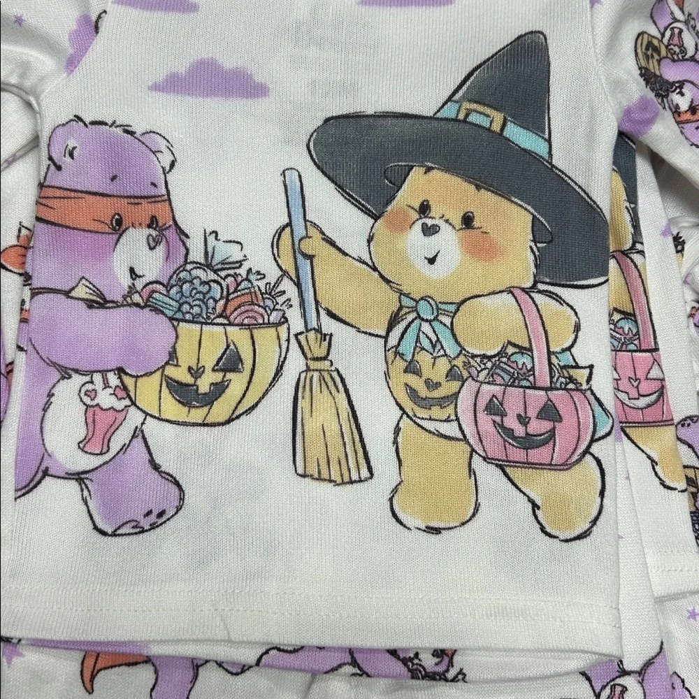 Glow in the dark , Care Bears  Halloween White and Purple Pajamas